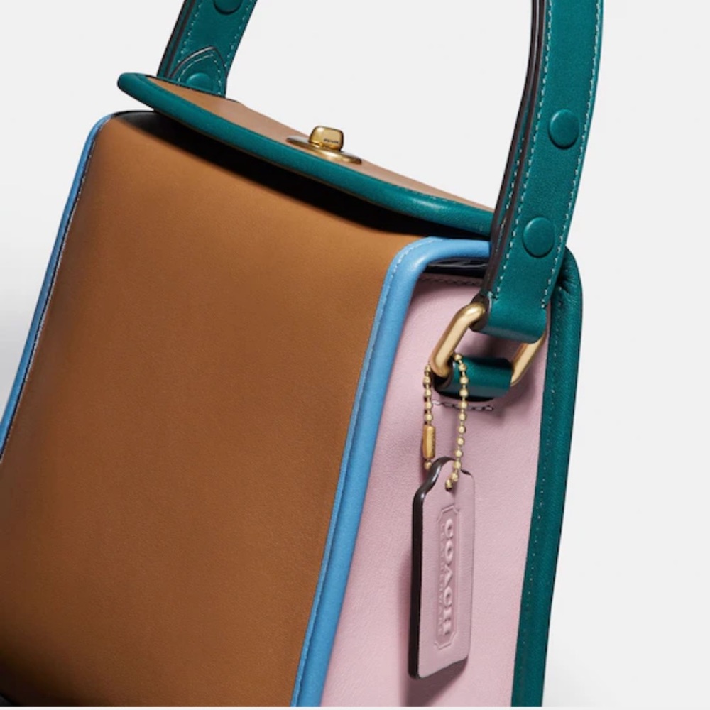 Coach Colorblock Turnlock Shoulder Bag - Picture 7 of 8